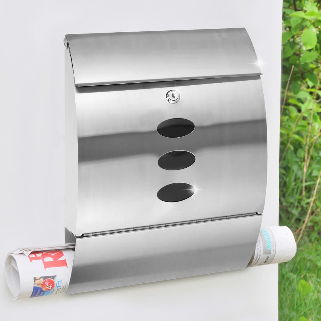HI Letter Box Stainless Steel 30x12x40 cm- Post Boxes - HomeShopIreland - HI - Post Boxes - HI Letter Box Stainless Steel 30x12x40 cm
