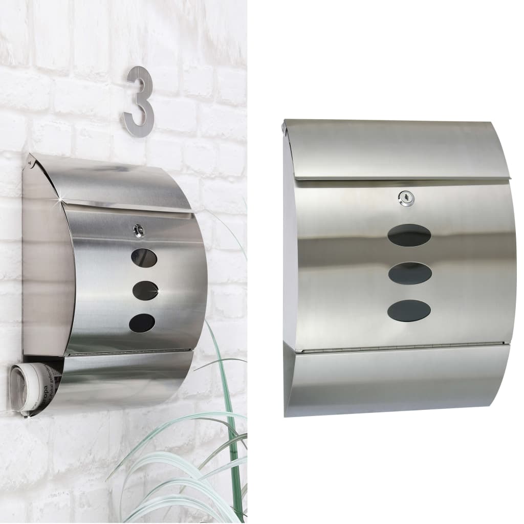 HI Letter Box Stainless Steel 30x12x40 cm- Post Boxes - HomeShopIreland - HI - Post Boxes - HI Letter Box Stainless Steel 30x12x40 cm