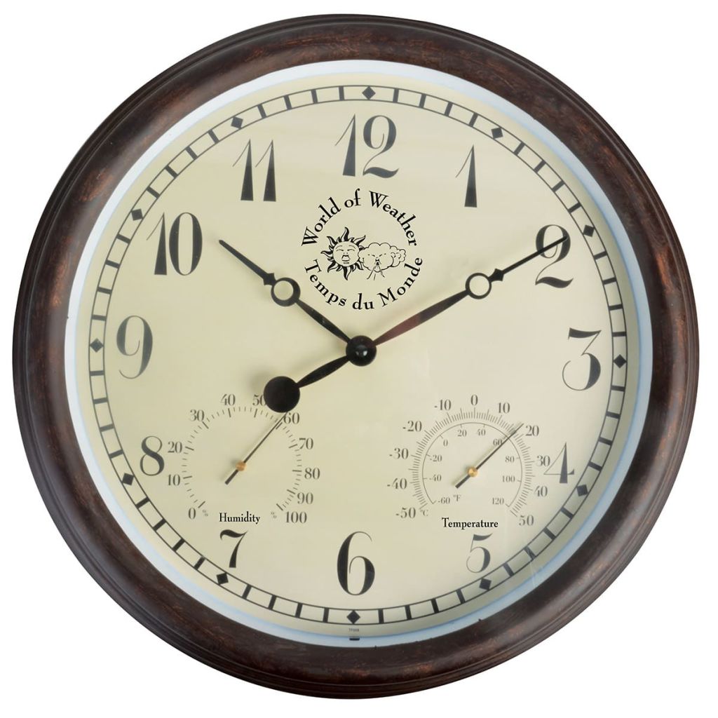 Esschert Design Station Clock with Thermo-Hygrometer 30.5 cm TF008- Clocks - HomeShopIreland - Esschert Design - Clocks - Esschert Design Station Clock with Thermo-Hygrometer 30.5 cm TF008