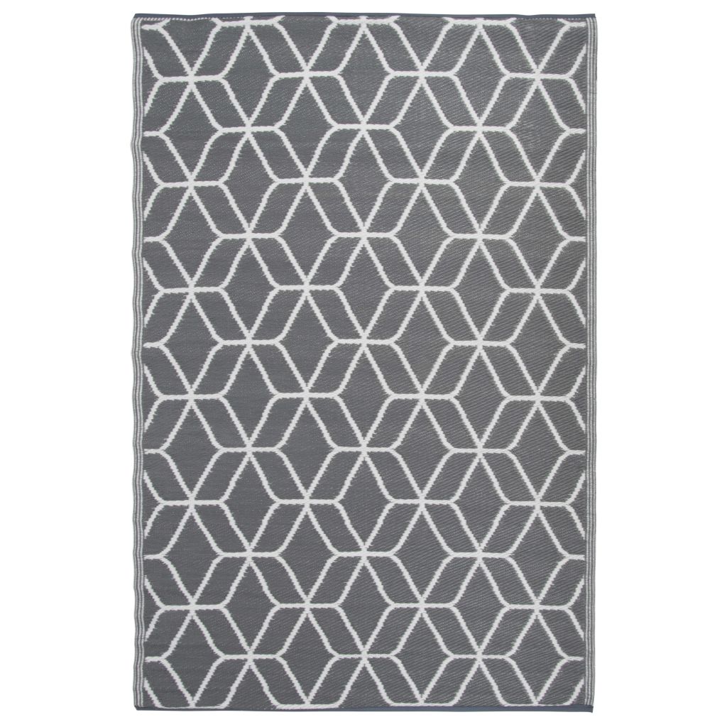 Esschert Design Outdoor Rug Graphics 180x121 cm Grey and White OC25- Outdoor Blankets - HomeShopIreland - Esschert Design - Outdoor Blankets - Esschert Design Outdoor Rug Graphics 180x121 cm Grey and White OC25