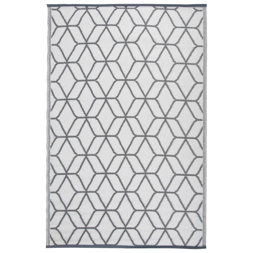 Esschert Design Outdoor Rug Graphics 180x121 cm Grey and White OC25- Outdoor Blankets - HomeShopIreland - Esschert Design - Outdoor Blankets - Esschert Design Outdoor Rug Graphics 180x121 cm Grey and White OC25