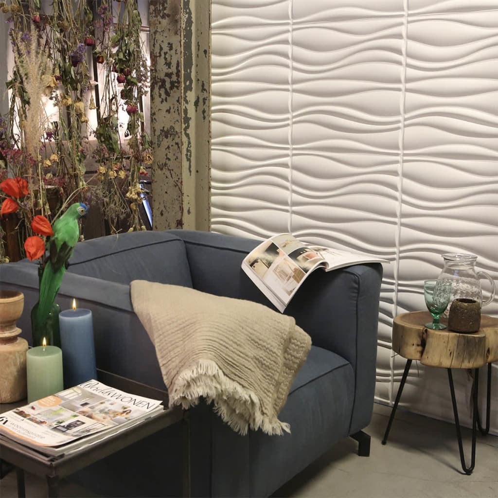 WallArt 3D Wall Panels Waves 12 pcs GA-WA04- Wall Panelling - HomeShopIreland - WallArt - Wall Panelling - WallArt 3D Wall Panels Waves 12 pcs GA-WA04