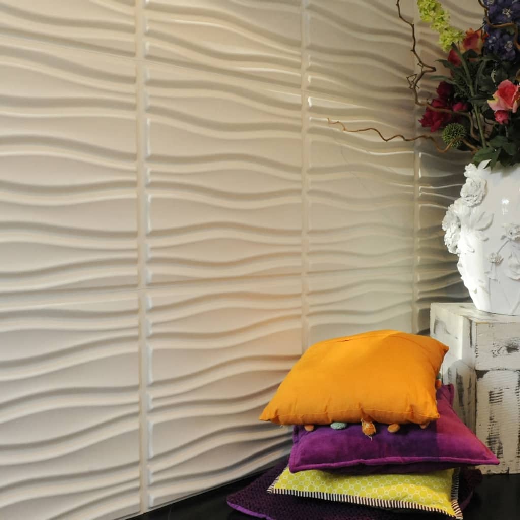 WallArt 3D Wall Panels Flows 12 pcs GA-WA14- Wall Panelling - HomeShopIreland - WallArt - Wall Panelling - WallArt 3D Wall Panels Flows 12 pcs GA-WA14