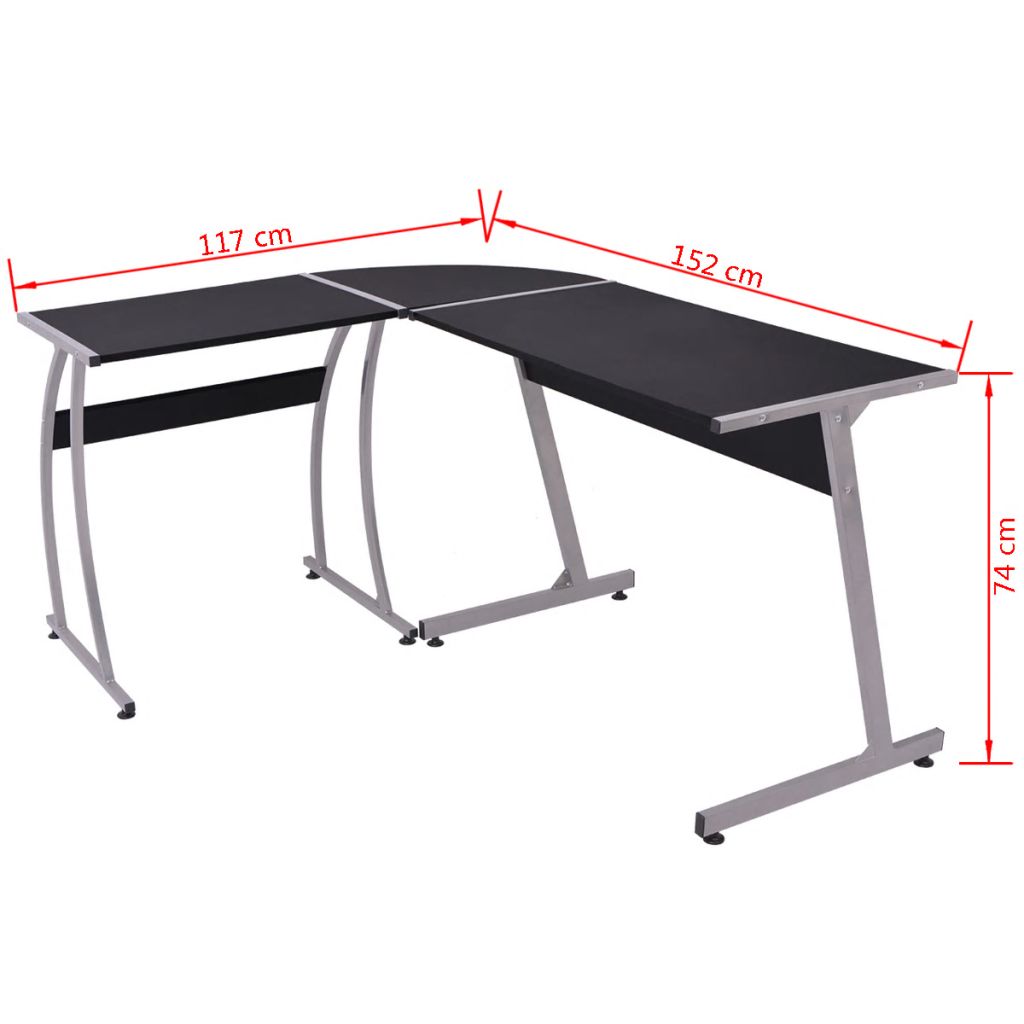 Corner Desk L-Shaped Black- Desks - HomeShopIreland - Home Shop Ireland - Desks - Corner Desk L-Shaped Black