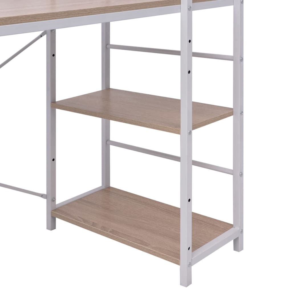 Desk with 4-Tier Bookcase Oak- Desks - HomeShopIreland - Home Shop Ireland - Desks - Desk with 4-Tier Bookcase Oak