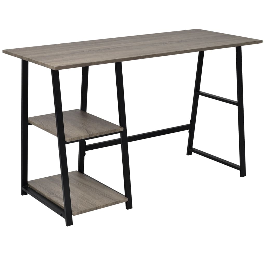 Desk with 2 Shelves Grey and Oak- Desks - HomeShopIreland - Home Shop Ireland - Desks - Desk with 2 Shelves Grey and Oak