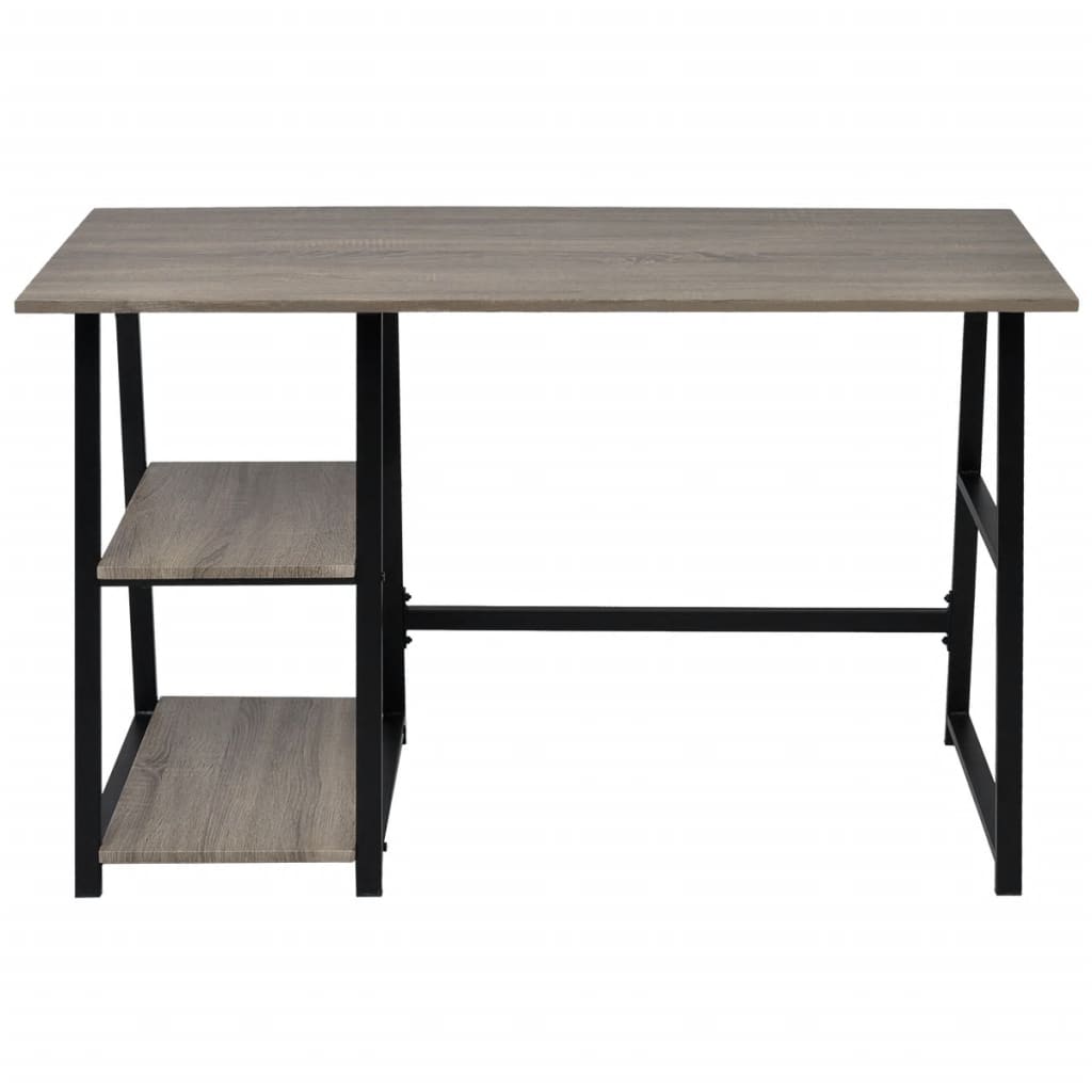 Desk with 2 Shelves Grey and Oak- Desks - HomeShopIreland - Home Shop Ireland - Desks - Desk with 2 Shelves Grey and Oak