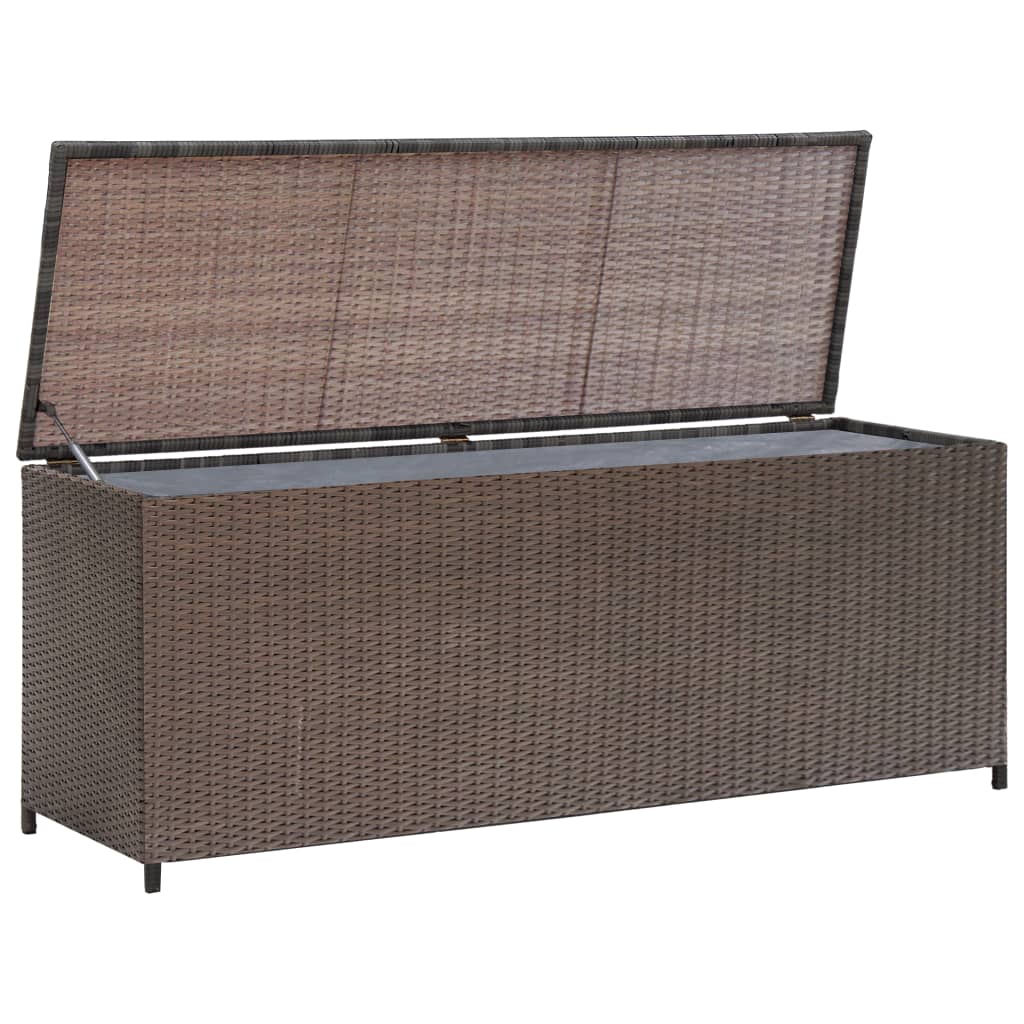 Garden Storage Box Brown 120x50x60 cm Poly Rattan- Outdoor Storage Boxes - HomeShopIreland - Home Shop Ireland - Outdoor Storage Boxes - Garden Storage Box Brown 120x50x60 cm Poly Rattan