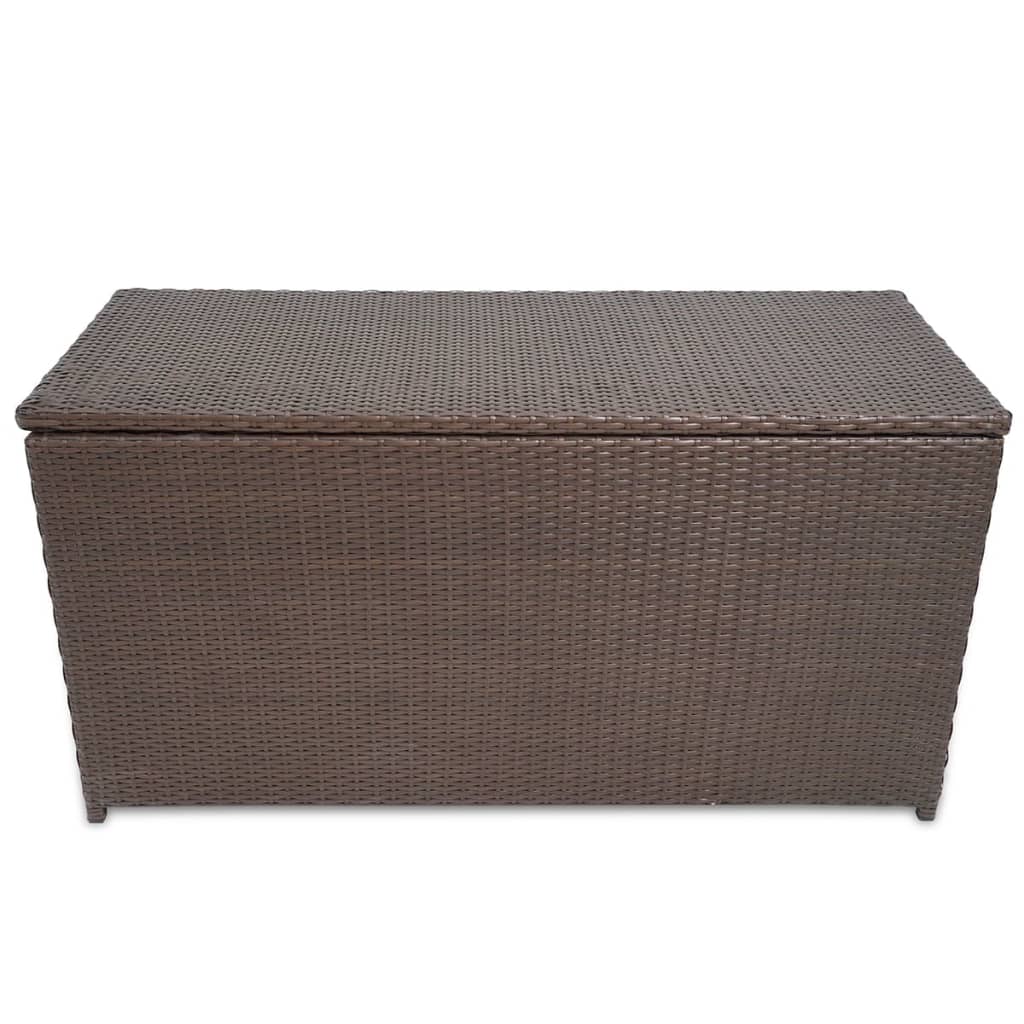 Garden Storage Box Brown 120x50x60 cm Poly Rattan- Outdoor Storage Boxes - HomeShopIreland - Home Shop Ireland - Outdoor Storage Boxes - Garden Storage Box Brown 120x50x60 cm Poly Rattan