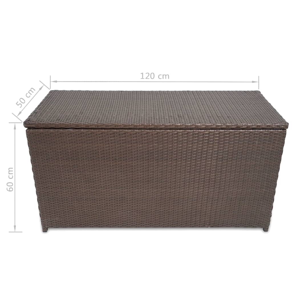 Garden Storage Box Brown 120x50x60 cm Poly Rattan- Outdoor Storage Boxes - HomeShopIreland - Home Shop Ireland - Outdoor Storage Boxes - Garden Storage Box Brown 120x50x60 cm Poly Rattan