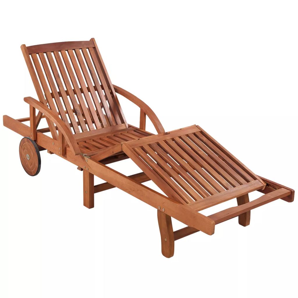 Sun Lounger with Table Solid Acacia Wood- Sunloungers - HomeShopIreland - Home Shop Ireland - Sunloungers - Sun Lounger with Table Solid Acacia Wood