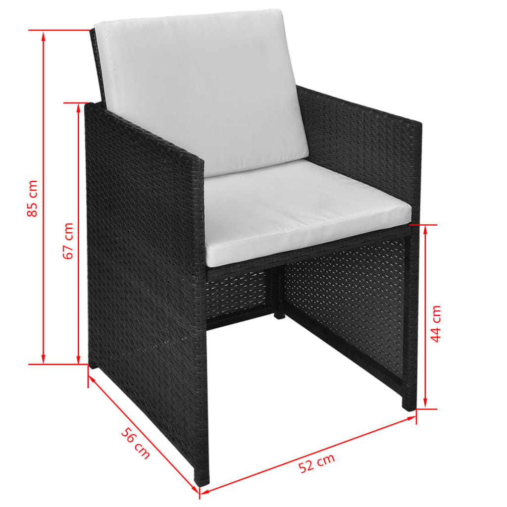 13 Piece Outdoor Dining Set with Cushions Poly Rattan Black- Outdoor Furniture Sets - HomeShopIreland - Home Shop Ireland - Outdoor Furniture Sets - 13 Piece Outdoor Dining Set with Cushions Poly Rattan Black