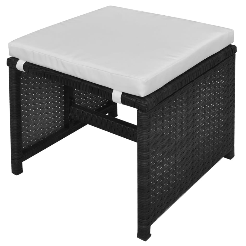 13 Piece Outdoor Dining Set with Cushions Poly Rattan Black- Outdoor Furniture Sets - HomeShopIreland - Home Shop Ireland - Outdoor Furniture Sets - 13 Piece Outdoor Dining Set with Cushions Poly Rattan Black