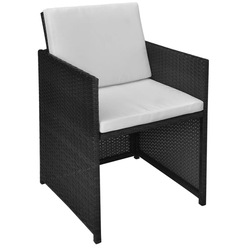 13 Piece Outdoor Dining Set with Cushions Poly Rattan Black- Outdoor Furniture Sets - HomeShopIreland - Home Shop Ireland - Outdoor Furniture Sets - 13 Piece Outdoor Dining Set with Cushions Poly Rattan Black