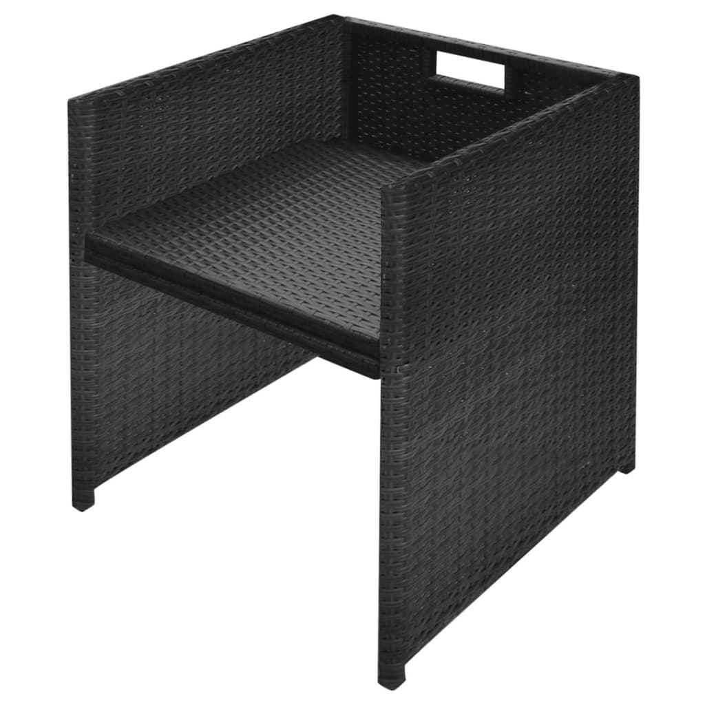 13 Piece Outdoor Dining Set with Cushions Poly Rattan Black- Outdoor Furniture Sets - HomeShopIreland - Home Shop Ireland - Outdoor Furniture Sets - 13 Piece Outdoor Dining Set with Cushions Poly Rattan Black