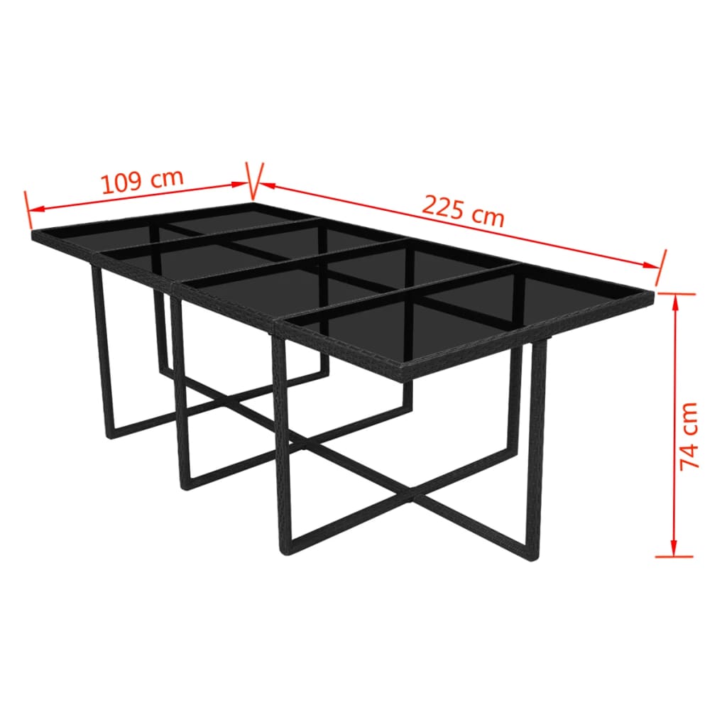 13 Piece Outdoor Dining Set with Cushions Poly Rattan Black- Outdoor Furniture Sets - HomeShopIreland - Home Shop Ireland - Outdoor Furniture Sets - 13 Piece Outdoor Dining Set with Cushions Poly Rattan Black