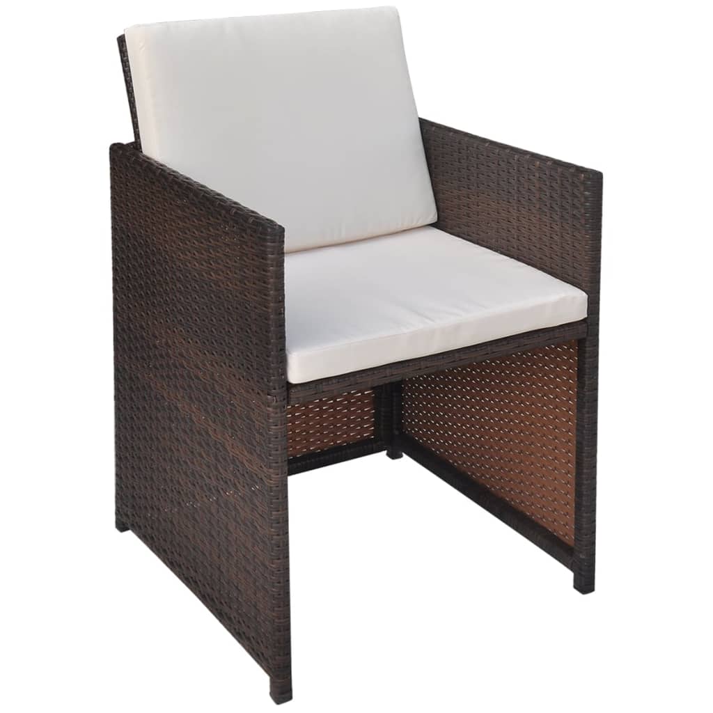13 Piece Outdoor Dining Set with Cushions Poly Rattan Brown- Outdoor Furniture Sets - HomeShopIreland - Home Shop Ireland - Outdoor Furniture Sets - 13 Piece Outdoor Dining Set with Cushions Poly Rattan Brown