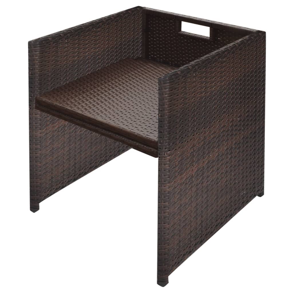 13 Piece Outdoor Dining Set with Cushions Poly Rattan Brown- Outdoor Furniture Sets - HomeShopIreland - Home Shop Ireland - Outdoor Furniture Sets - 13 Piece Outdoor Dining Set with Cushions Poly Rattan Brown