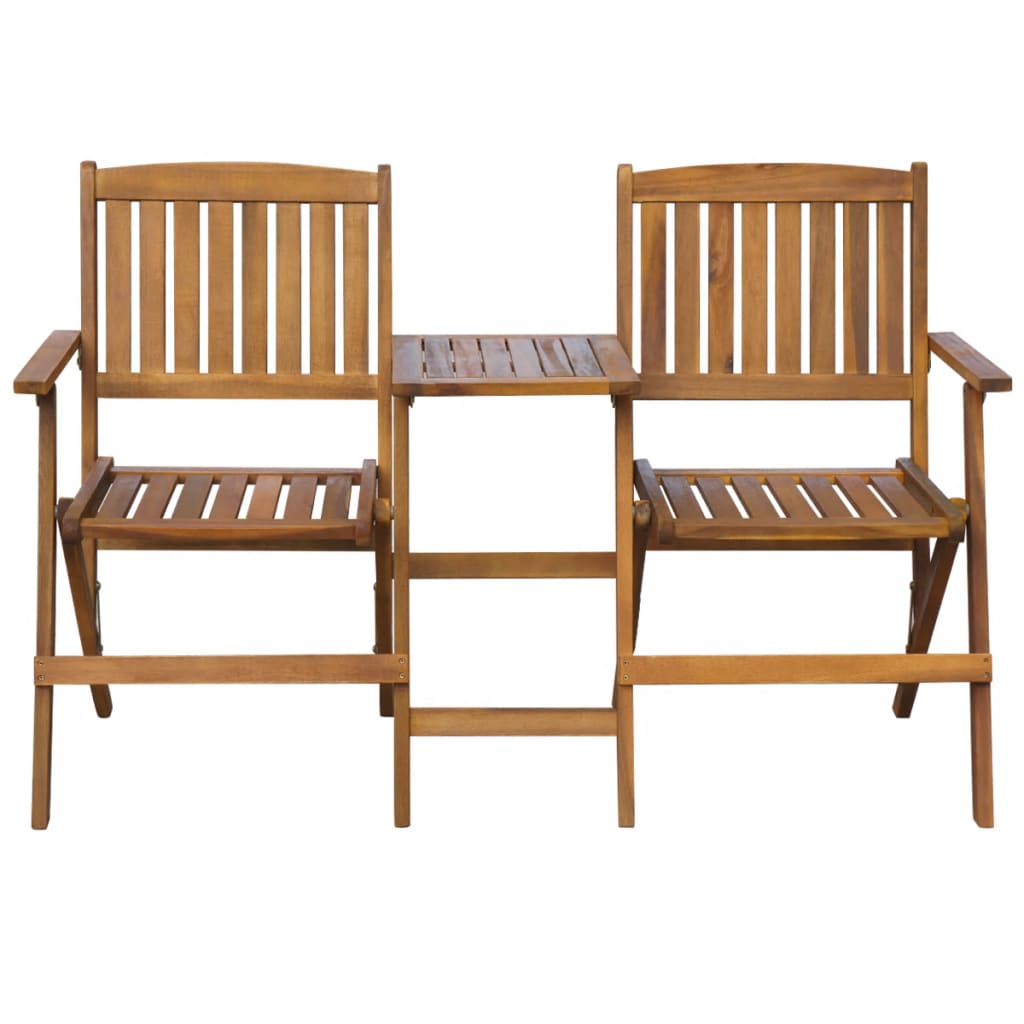 Folding Garden Bench with Tea Table 140 cm Solid Acacia Wood- Outdoor Benches - HomeShopIreland - Home Shop Ireland - Outdoor Benches - Folding Garden Bench with Tea Table 140 cm Solid Acacia Wood
