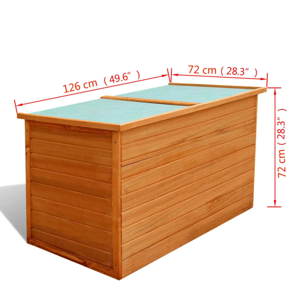 Garden Storage Box 126x72x72 cm Wood- Outdoor Storage Boxes - HomeShopIreland - Home Shop Ireland - Outdoor Storage Boxes - Garden Storage Box 126x72x72 cm Wood