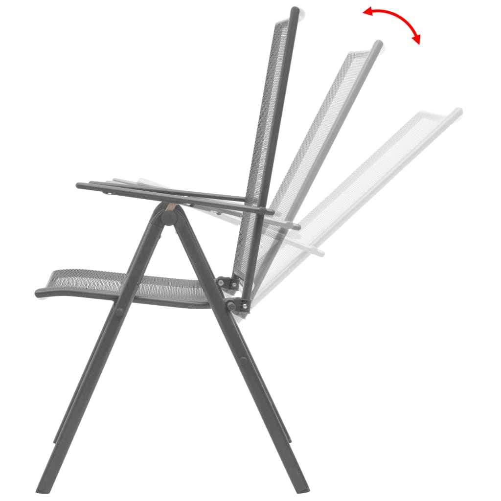 Stackable Garden Chairs 2 pcs Steel Grey- Outdoor Chairs - HomeShopIreland - Home Shop Ireland - Outdoor Chairs - Stackable Garden Chairs 2 pcs Steel Grey
