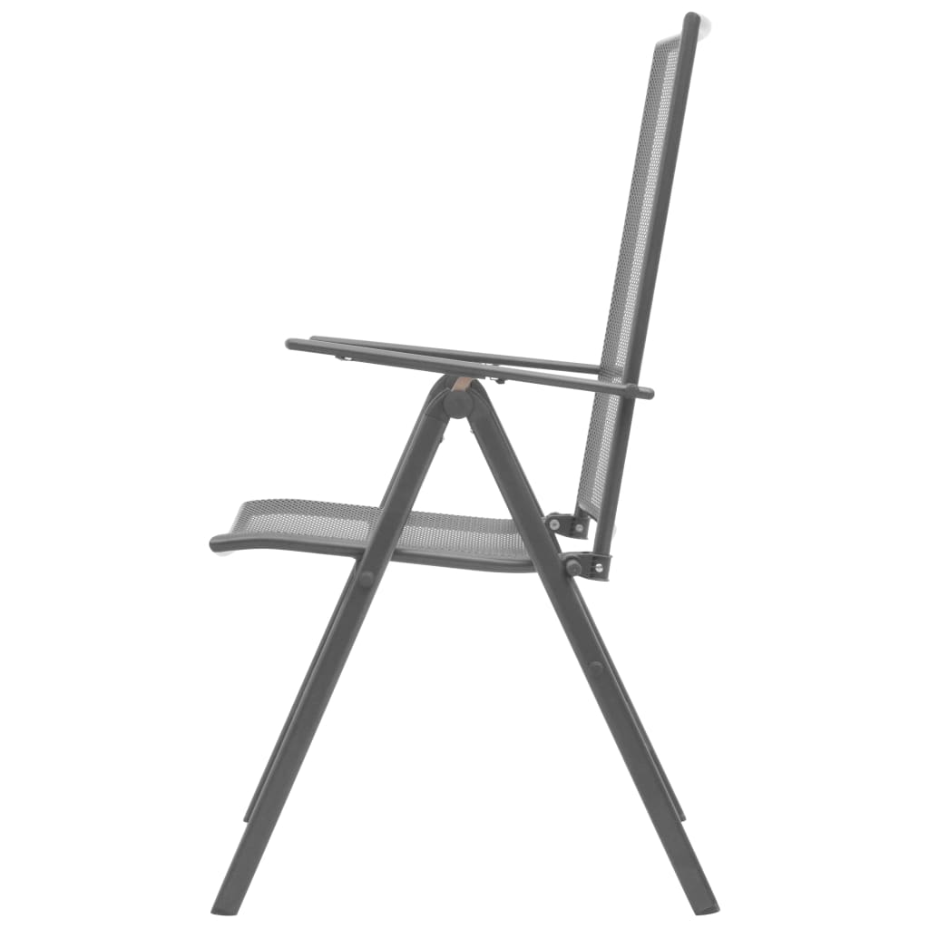 Stackable Garden Chairs 2 pcs Steel Grey- Outdoor Chairs - HomeShopIreland - Home Shop Ireland - Outdoor Chairs - Stackable Garden Chairs 2 pcs Steel Grey