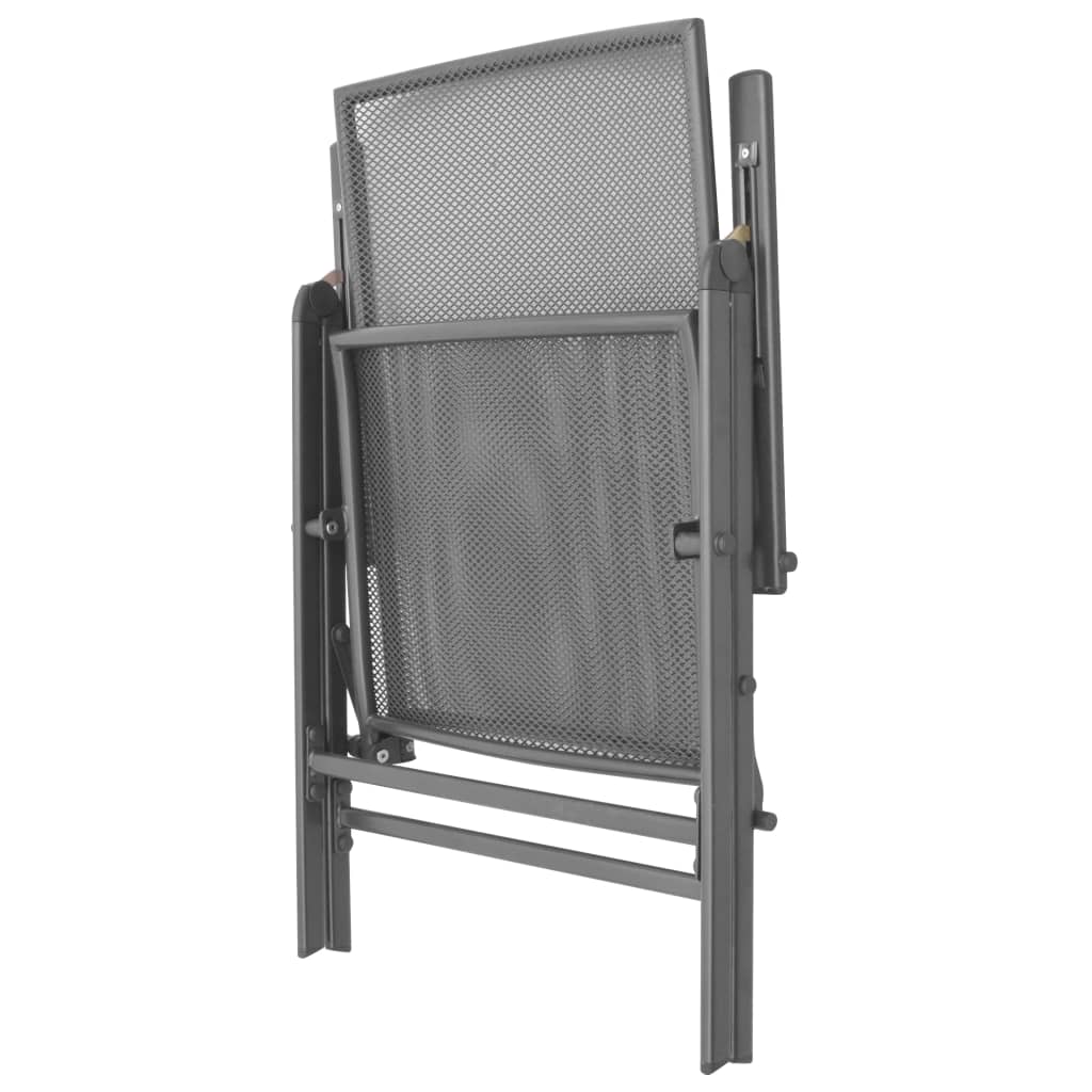 Stackable Garden Chairs 2 pcs Steel Grey- Outdoor Chairs - HomeShopIreland - Home Shop Ireland - Outdoor Chairs - Stackable Garden Chairs 2 pcs Steel Grey