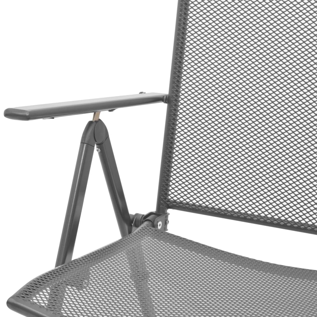 Stackable Garden Chairs 2 pcs Steel Grey- Outdoor Chairs - HomeShopIreland - Home Shop Ireland - Outdoor Chairs - Stackable Garden Chairs 2 pcs Steel Grey