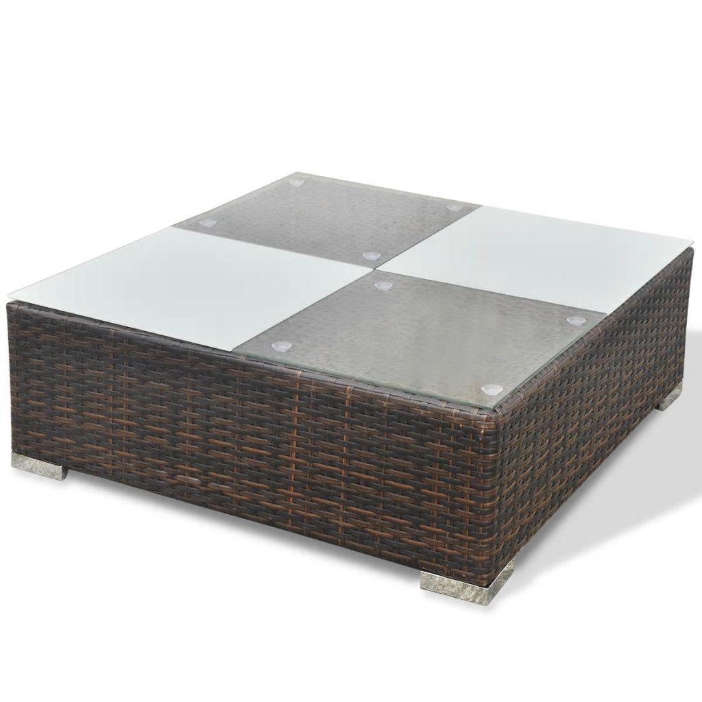 5 Piece Garden Lounge Set with Cushions Poly Rattan Brown- Outdoor Furniture Sets - HomeShopIreland - Home Shop Ireland - Outdoor Furniture Sets - 5 Piece Garden Lounge Set with Cushions Poly Rattan Brown