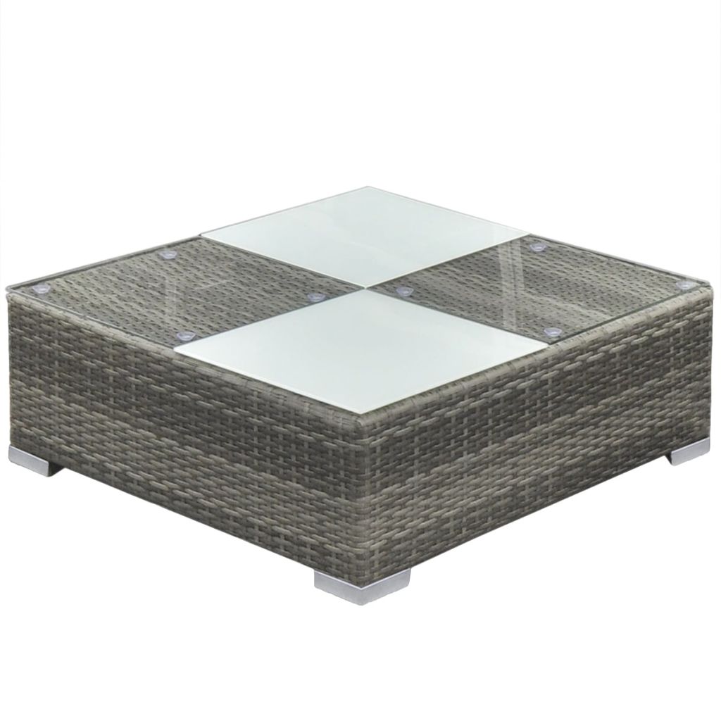 5 Piece Garden Lounge Set with Cushions Poly Rattan Grey- Outdoor Furniture Sets - HomeShopIreland - Home Shop Ireland - Outdoor Furniture Sets - 5 Piece Garden Lounge Set with Cushions Poly Rattan Grey