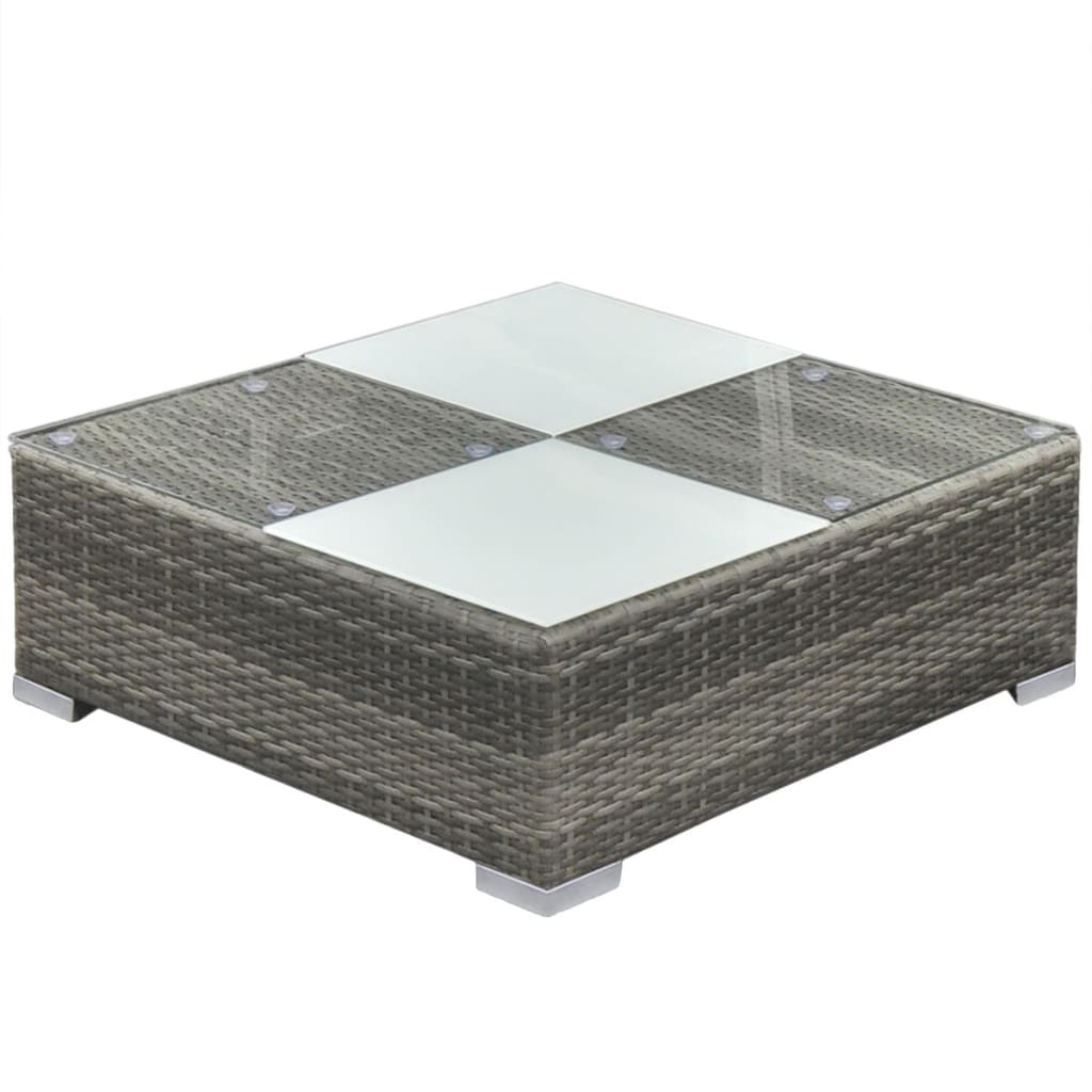 5 Piece Garden Lounge Set with Cushions Poly Rattan Grey- Outdoor Furniture Sets - HomeShopIreland - Home Shop Ireland - Outdoor Furniture Sets - 5 Piece Garden Lounge Set with Cushions Poly Rattan Grey