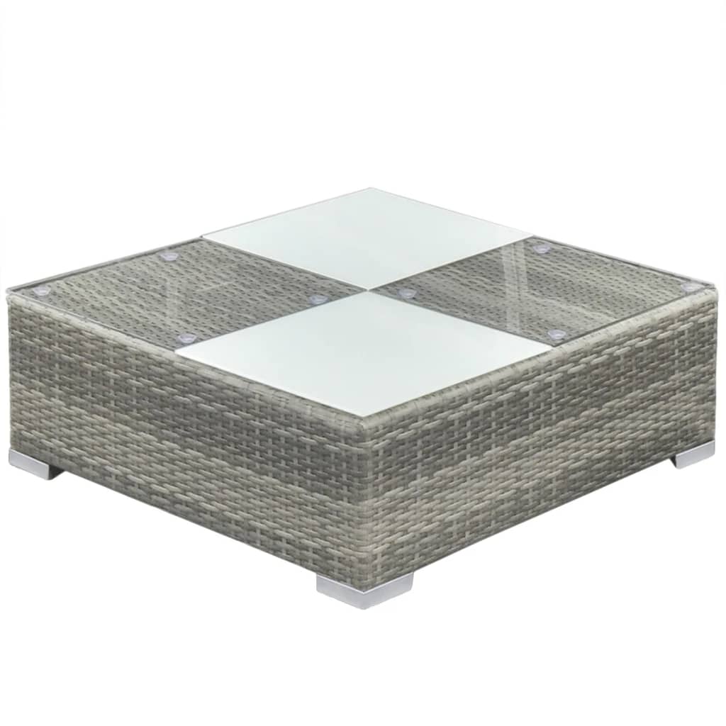 6 Piece Garden Lounge Set with Cushions Poly Rattan Grey- Outdoor Furniture Sets - HomeShopIreland - Home Shop Ireland - Outdoor Furniture Sets - 6 Piece Garden Lounge Set with Cushions Poly Rattan Grey