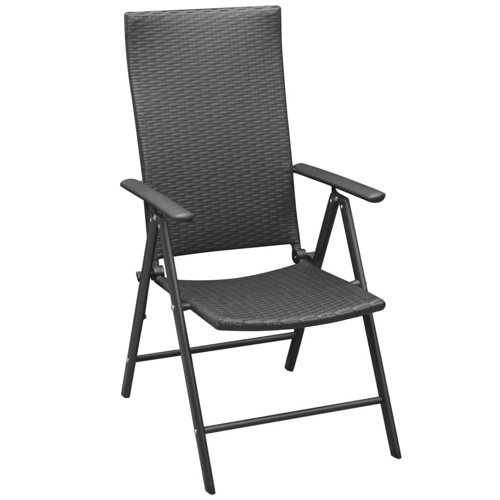 Stackable Garden Chairs 2 pcs Poly Rattan Black- Outdoor Chairs - HomeShopIreland - Home Shop Ireland - Outdoor Chairs - Stackable Garden Chairs 2 pcs Poly Rattan Black