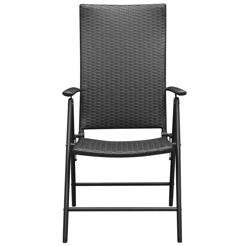 Stackable Garden Chairs 2 pcs Poly Rattan Black- Outdoor Chairs - HomeShopIreland - Home Shop Ireland - Outdoor Chairs - Stackable Garden Chairs 2 pcs Poly Rattan Black