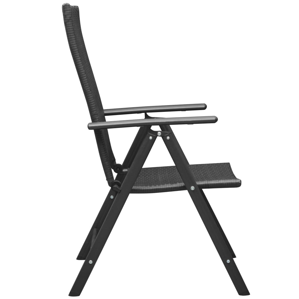 Stackable Garden Chairs 2 pcs Poly Rattan Black- Outdoor Chairs - HomeShopIreland - Home Shop Ireland - Outdoor Chairs - Stackable Garden Chairs 2 pcs Poly Rattan Black