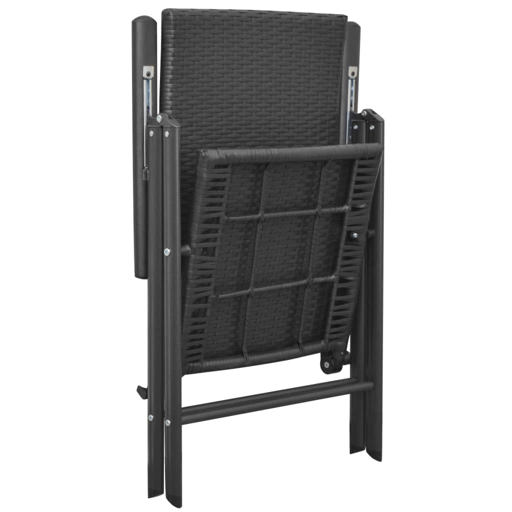 Stackable Garden Chairs 2 pcs Poly Rattan Black- Outdoor Chairs - HomeShopIreland - Home Shop Ireland - Outdoor Chairs - Stackable Garden Chairs 2 pcs Poly Rattan Black