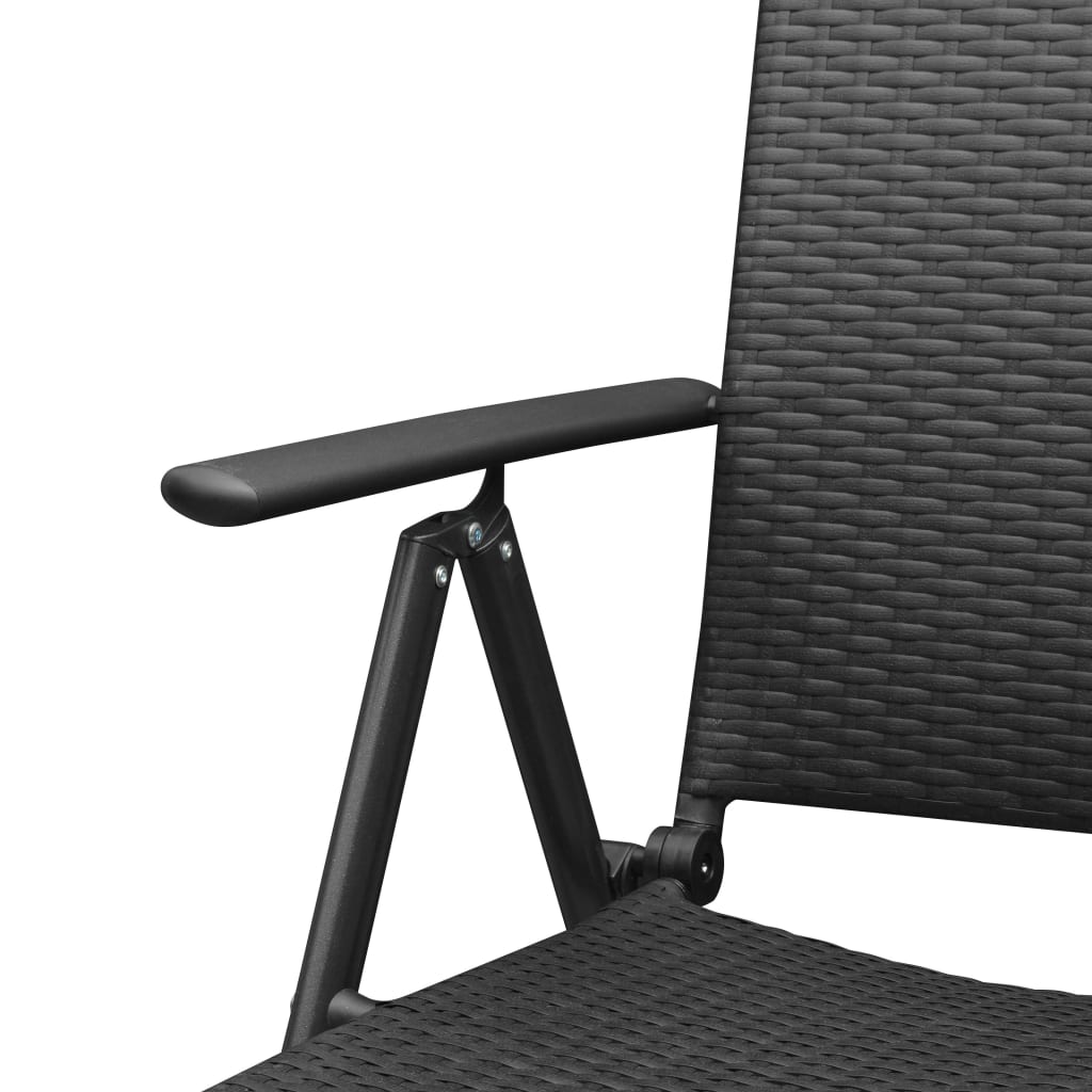 Stackable Garden Chairs 2 pcs Poly Rattan Black- Outdoor Chairs - HomeShopIreland - Home Shop Ireland - Outdoor Chairs - Stackable Garden Chairs 2 pcs Poly Rattan Black