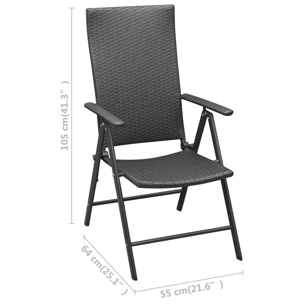 Stackable Garden Chairs 2 pcs Poly Rattan Black- Outdoor Chairs - HomeShopIreland - Home Shop Ireland - Outdoor Chairs - Stackable Garden Chairs 2 pcs Poly Rattan Black