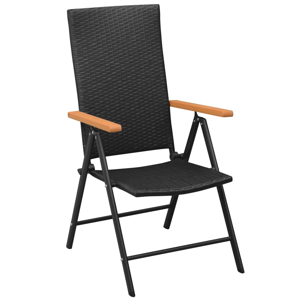 Stackable Garden Chairs 2 pcs Poly Rattan Black- Outdoor Chairs - HomeShopIreland - Home Shop Ireland - Outdoor Chairs - Stackable Garden Chairs 2 pcs Poly Rattan Black