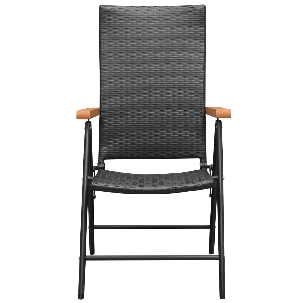 Stackable Garden Chairs 2 pcs Poly Rattan Black- Outdoor Chairs - HomeShopIreland - Home Shop Ireland - Outdoor Chairs - Stackable Garden Chairs 2 pcs Poly Rattan Black