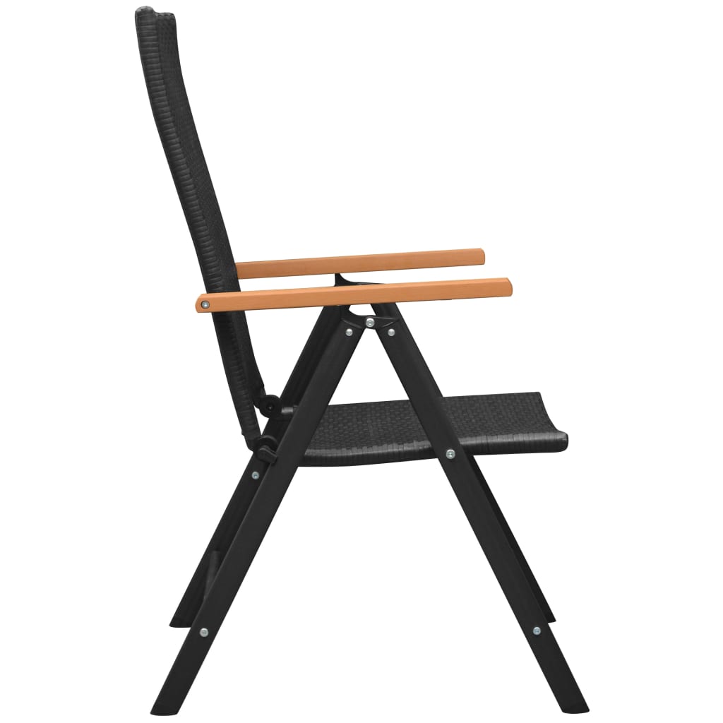 Stackable Garden Chairs 2 pcs Poly Rattan Black- Outdoor Chairs - HomeShopIreland - Home Shop Ireland - Outdoor Chairs - Stackable Garden Chairs 2 pcs Poly Rattan Black