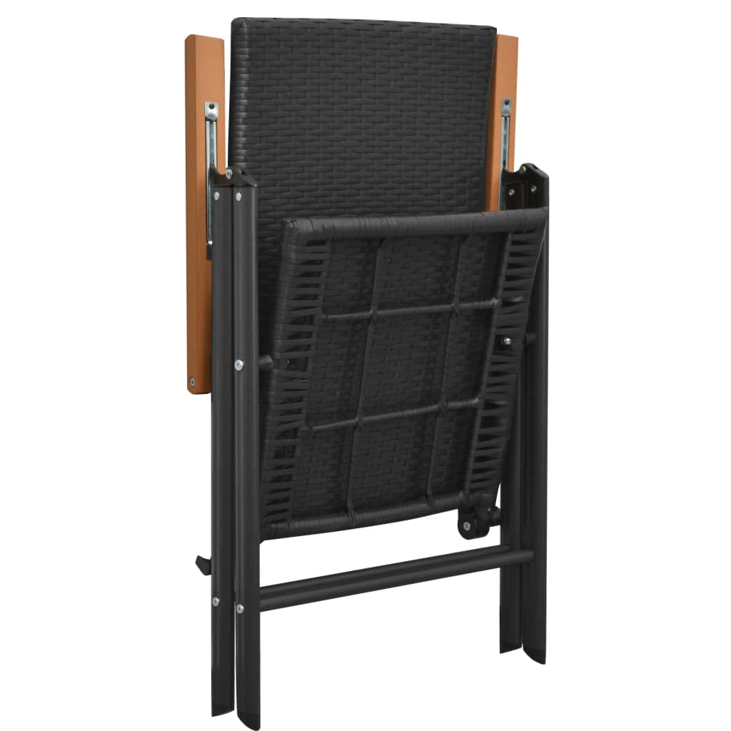Stackable Garden Chairs 2 pcs Poly Rattan Black- Outdoor Chairs - HomeShopIreland - Home Shop Ireland - Outdoor Chairs - Stackable Garden Chairs 2 pcs Poly Rattan Black