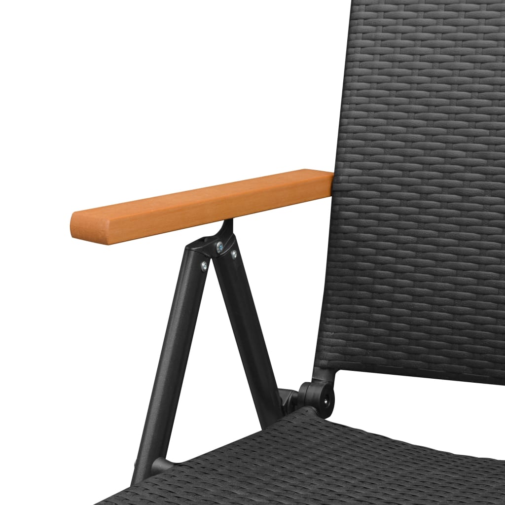 Stackable Garden Chairs 2 pcs Poly Rattan Black- Outdoor Chairs - HomeShopIreland - Home Shop Ireland - Outdoor Chairs - Stackable Garden Chairs 2 pcs Poly Rattan Black
