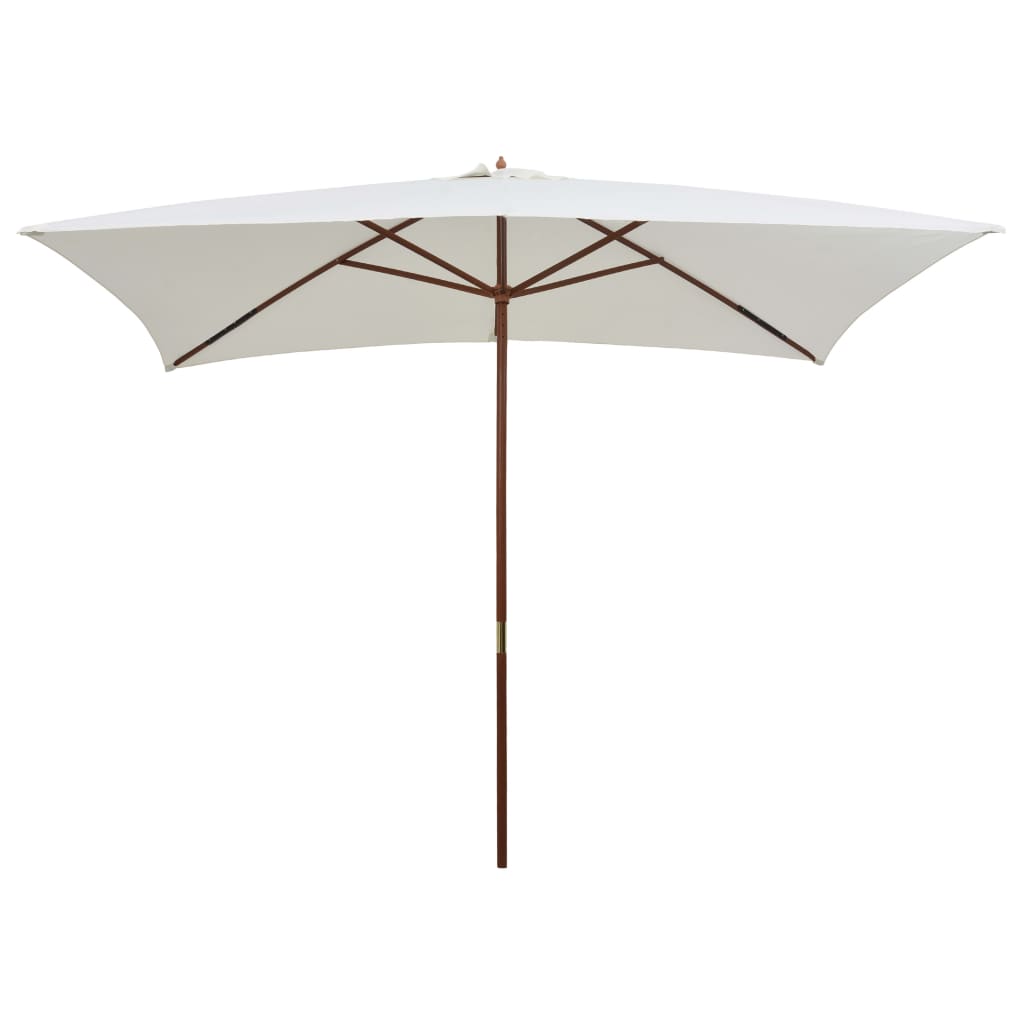 Parasol 200x300 cm Wooden Pole Cream White- Outdoor Umbrellas & Sunshades - HomeShopIreland - Home Shop Ireland - Outdoor Umbrellas & Sunshades - Parasol 200x300 cm Wooden Pole Cream White
