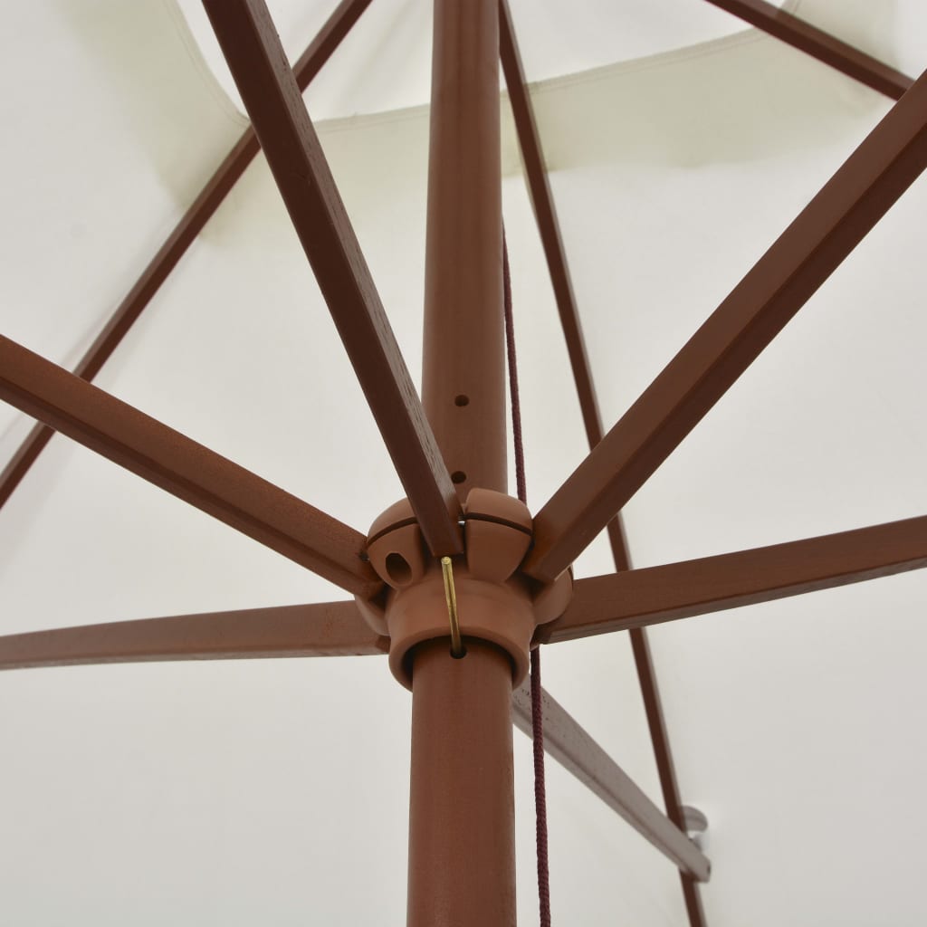 Parasol 200x300 cm Wooden Pole Cream White- Outdoor Umbrellas & Sunshades - HomeShopIreland - Home Shop Ireland - Outdoor Umbrellas & Sunshades - Parasol 200x300 cm Wooden Pole Cream White