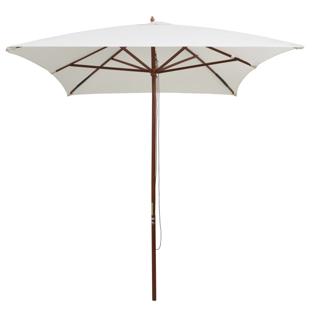 Parasol 200x300 cm Wooden Pole Cream White- Outdoor Umbrellas & Sunshades - HomeShopIreland - Home Shop Ireland - Outdoor Umbrellas & Sunshades - Parasol 200x300 cm Wooden Pole Cream White