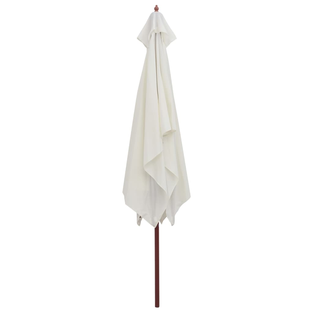 Parasol 200x300 cm Wooden Pole Cream White- Outdoor Umbrellas & Sunshades - HomeShopIreland - Home Shop Ireland - Outdoor Umbrellas & Sunshades - Parasol 200x300 cm Wooden Pole Cream White