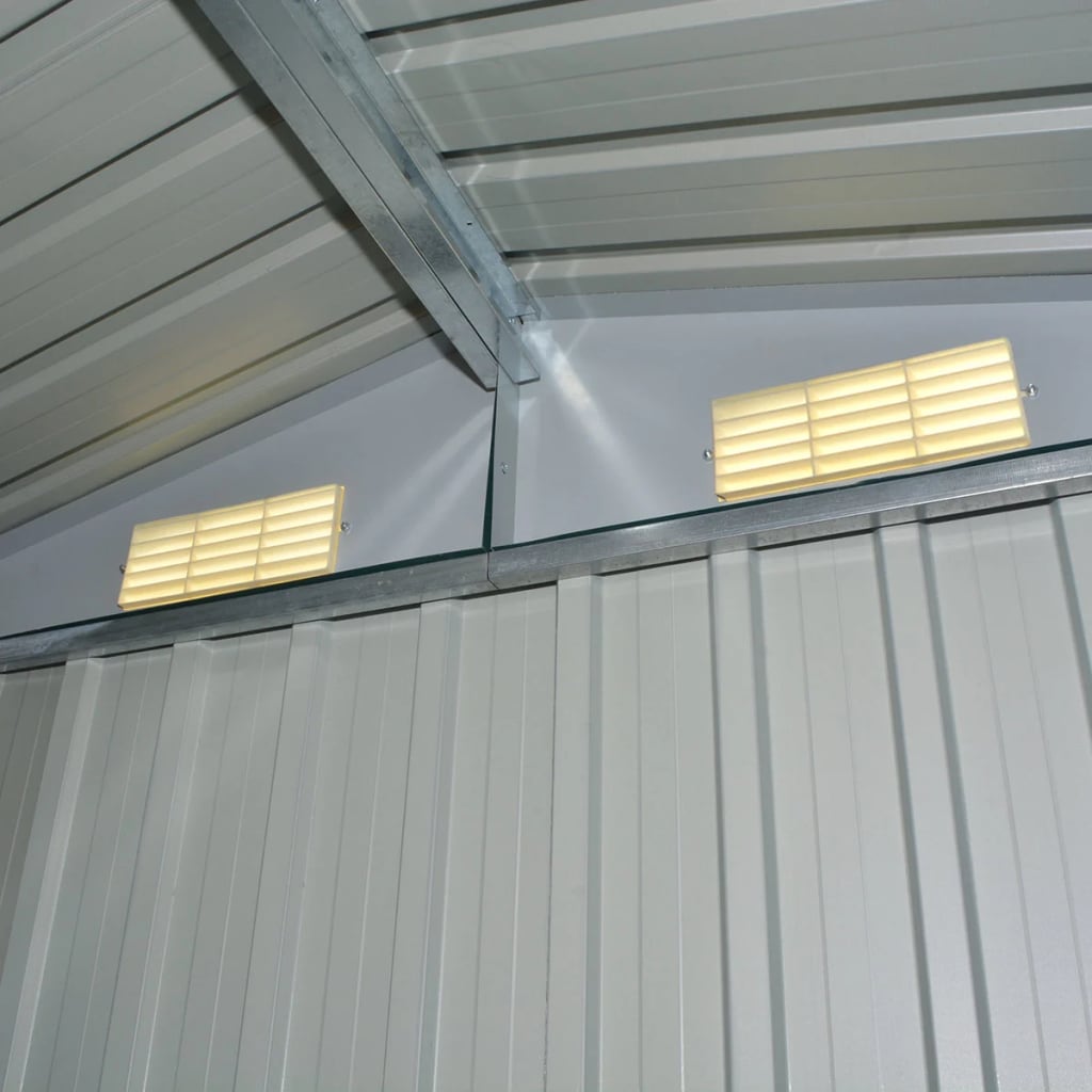 Garden Storage Shed Grey Metal 204x132x186 cm- Sheds, Garages & Carports - HomeShopIreland - Home Shop Ireland - Sheds, Garages & Carports - Garden Storage Shed Grey Metal 204x132x186 cm