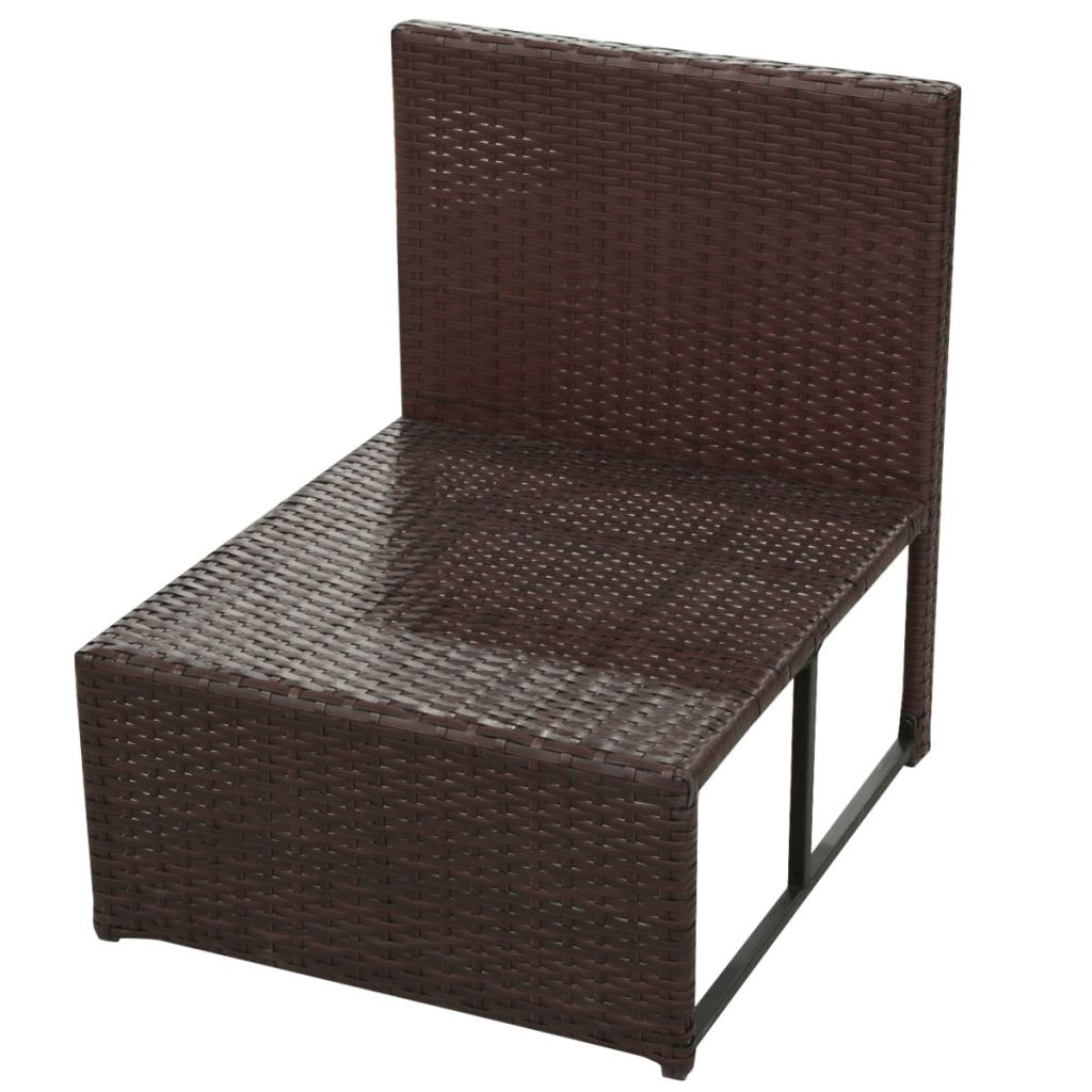 8 Piece Garden Lounge Set with Cushions Poly Rattan Brown- Outdoor Furniture Sets - HomeShopIreland - Home Shop Ireland - Outdoor Furniture Sets - 8 Piece Garden Lounge Set with Cushions Poly Rattan Brown