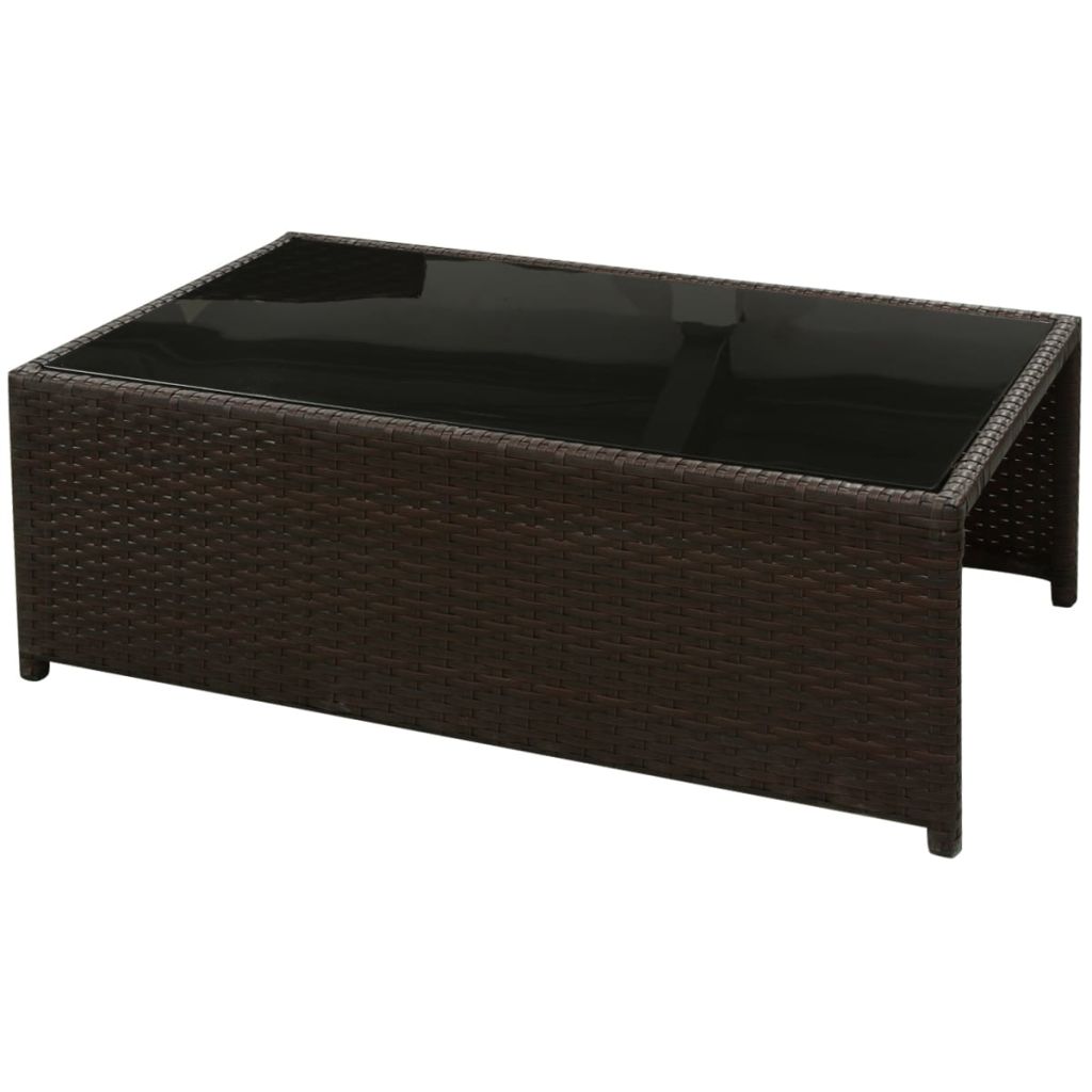8 Piece Garden Lounge Set with Cushions Poly Rattan Brown- Outdoor Furniture Sets - HomeShopIreland - Home Shop Ireland - Outdoor Furniture Sets - 8 Piece Garden Lounge Set with Cushions Poly Rattan Brown